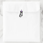 Zwart-witte kat viering sticker (Tas)