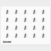 Zwart-witte kat viering sticker (Vel)