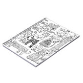 Zwart-witte katten Handtekening Moderne Kunst Notitieboek (Linkerzijde)