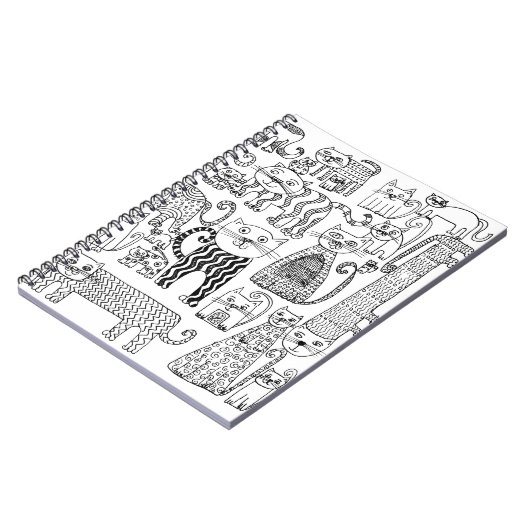 Zwart-witte katten Handtekening Moderne Kunst Notitieboek (Linkerzijde)