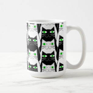 Zwart-witte katten koffiemok