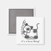 Zwart-witte kattenRESCUE...Het is een liefdesding! Magneet (Voorkant / Achterkant)