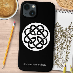 Zwart Witte Keltische Knoopwerk Cirkel Symbool iPhone 13 Hoesje