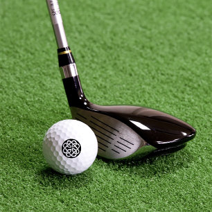 Zwart Witte Keltische Knoopwerk Cirkel Symbool Golfballen