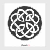 Zwart Witte Keltische Knoopwerk Cirkel Symbool Sticker (Vel)