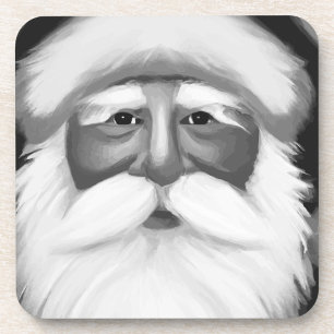 Zwart-witte Kerstman Bier Onderzetter