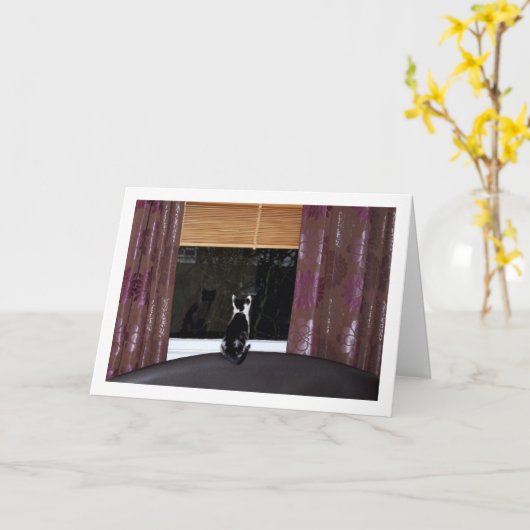 Zwart-witte keuken op het raam kaart (Gele Bloem)