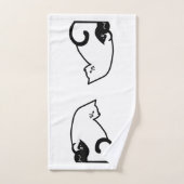 Zwart-witte keukenset voor katten bad handdoek (Handdoek)