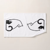 Zwart-witte keukenset voor katten bad handdoek (Handdoek)