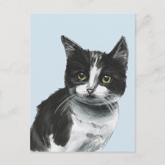 Zwart-witte keukentekening briefkaart (Voorkant)