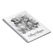 Zwart-witte kittens aangepaste naam notitieboek (Rechterzijde)