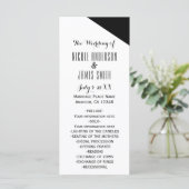 Zwart & Witte Klasse Driehoekige Trouwprogramma Programma (Staand voorkant)