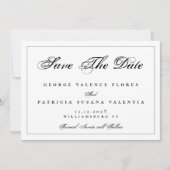 Zwart-witte Klassic QR CODE Elegant foto Save The Date (Voorkant)