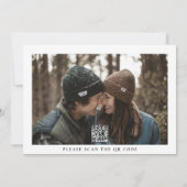 Zwart-witte Klassic QR CODE Elegant foto Save The Date (Achterkant)