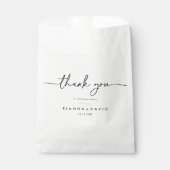 Zwart Witte Klassieke Dank Je Trouwdag Bedankzakje (Voorkant)