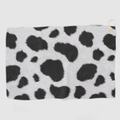 Zwart-witte koe vlekt patroon nevel textuur golfhanddoek (Horizontaal)