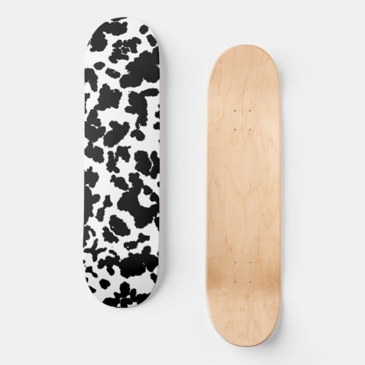 Zwart-witte Koeienhuid Skateboard (Voorkant)
