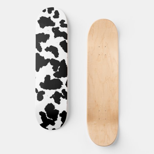 Zwart-witte Koeienhuid Skateboard (Voorkant)