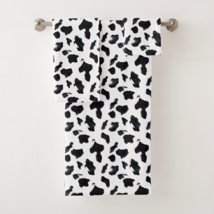 Zwart Witte Koeienprint Cowgirl Cowboy Bad Handdoek