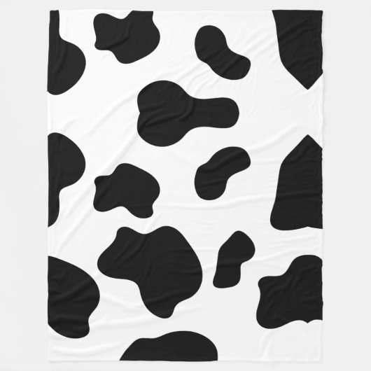 Zwart-witte koeienprint fleece deken (Voorkant)