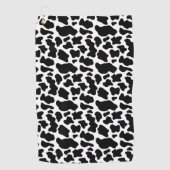 Zwart-witte koeienprint golfhanddoek (Voorkant)