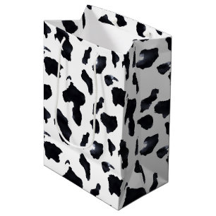 Zwart Witte Koeienprint Verjaardag Medium Cadeauzakje