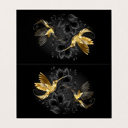 Zwart-witte Kolibrie Visitekaartjes (Buitenkant ongevouwen)