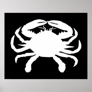 Zwart-Witte Krab Poster