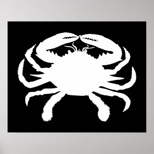 Zwart-Witte Krab Poster (Voorkant)