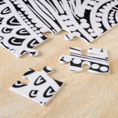 Zwart-witte kraskunst en stipkunst legpuzzel (Zijkant)