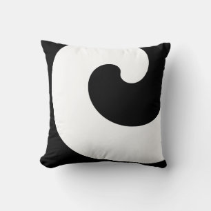 Zwart Witte Krul Spiraal Minimalistische Kussen