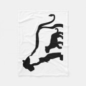 Zwart-witte leeuwen fleece deken (Voorkant)