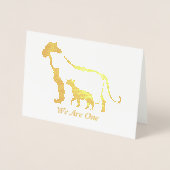 Zwart-witte leeuwen folie kaarten (Voorkant)