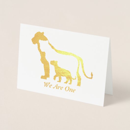 Zwart-witte leeuwen folie kaarten (Voorkant)