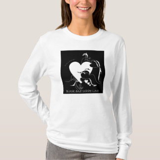 Zwart-witte liefde t-shirt