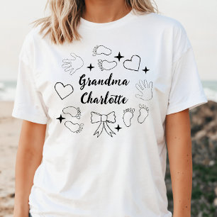 Zwart & Witte Lijn Kunst Collage Oma Naam Tri-Blend Shirt