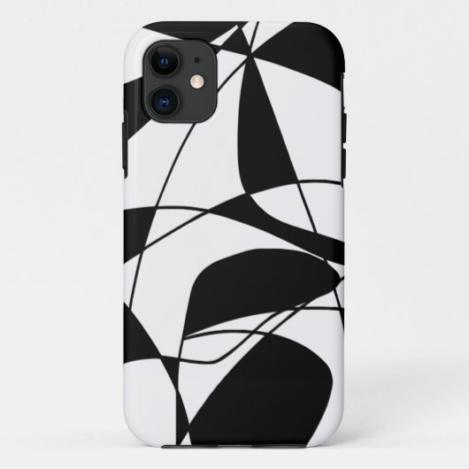 Zwart-witte lijnen, blokkleurafdrukpatroon Case-Mate iPhone case (Achterkant)