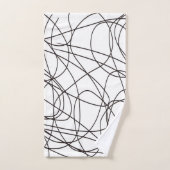 Zwart-witte lijnkunst bad handdoek (Handdoek)