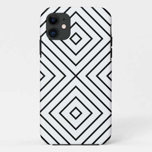 Zwart-witte lijnkunst, concentrische vierkantjes Case-Mate iPhone case (Achterkant)