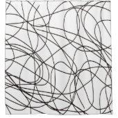 Zwart-witte lijnkunst douchegordijn (Voorkant)
