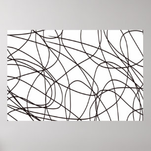 Zwart-witte lijnkunst poster