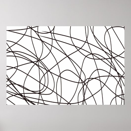 Zwart-witte lijnkunst poster (Voorkant)