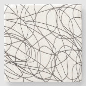 Zwart-witte lijnkunst stenen onderzetter (Voorkant)