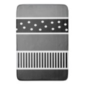 Zwart-witte linnen en poka Dot Bath Mat (Voorkant Verticaal)