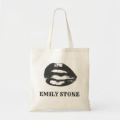 zwart& witte lippen Tote Tas (Voorkant)