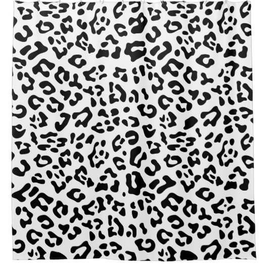 Zwart-witte luipaard douchegordijn (Voorkant)