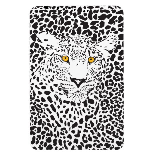 Zwart-witte luipaard in spikkelpatroon magneet (Verticaal)