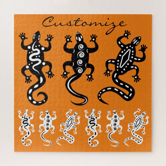 Zwart-witte luzards Thunder_Cove Southwest Style Legpuzzel (Horizontaal)