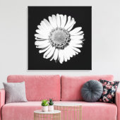 Zwart Witte Madelief Bloem Kunst Botanische Fotogr Canvas Afdruk (Insitu (Woonkamer))