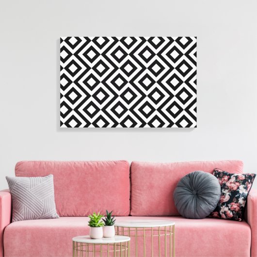 Zwart-witte mander canvas afdruk (Insitu (Woonkamer))